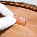 CELINE Macadam Canvas Vanity Pouch PVC Leather Brown Gold Auth gh813-12