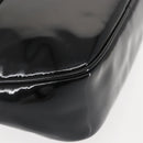 Salvatore Ferragamo Vala Shoulder Bag Enamel Black Gold Auth gh815-8