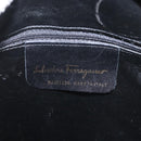 Salvatore Ferragamo Vala Shoulder Bag Enamel Black Gold Auth gh815-12