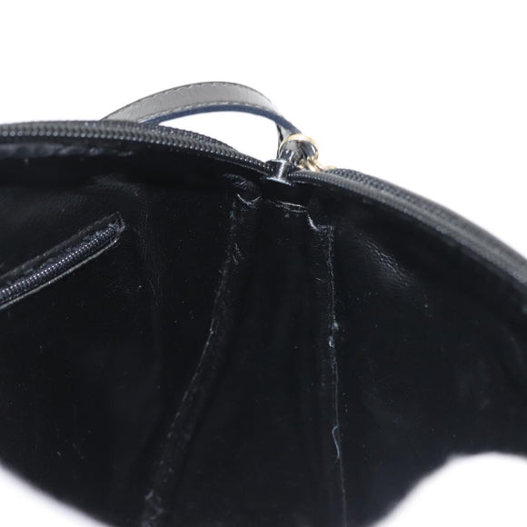 Salvatore Ferragamo Vala Shoulder Bag Enamel Black Gold Auth gh815