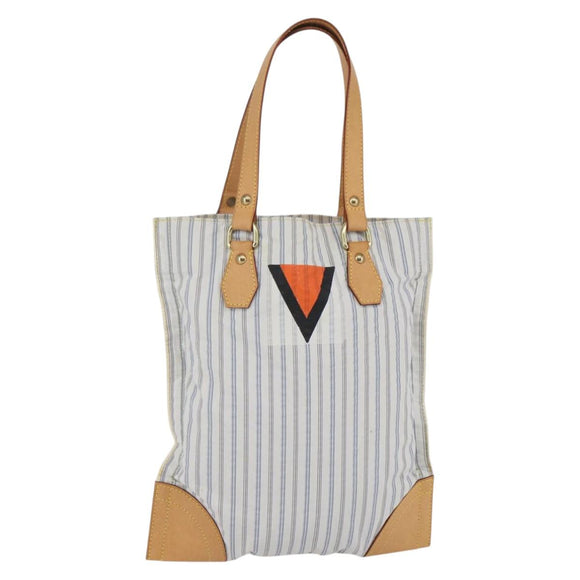 LOUIS VUITTON Tangier Tote Bag Nylon White M40024 LV Auth gh818