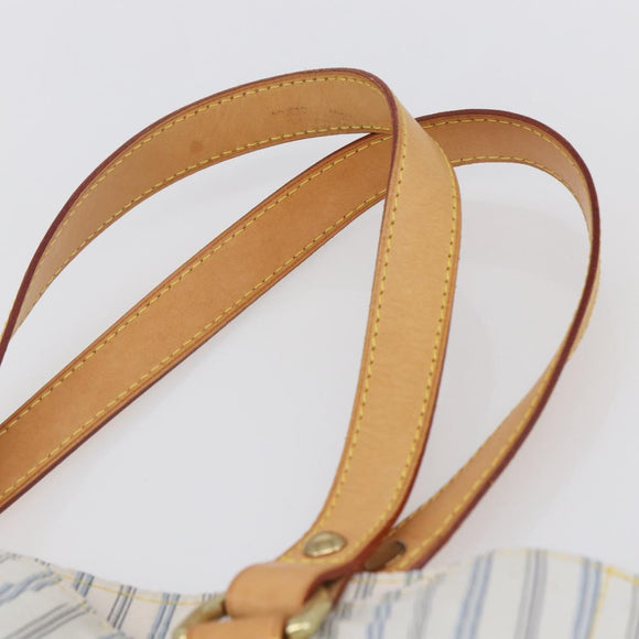 LOUIS VUITTON Tangier Tote Bag Nylon White M40024 LV Auth gh818