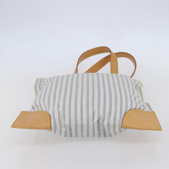 LOUIS VUITTON Tangier Tote Bag Nylon White M40024 LV Auth gh818