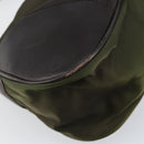 PRADA Shoulder Bag Nylon Khaki Silver Auth gh819-8