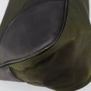 PRADA Shoulder Bag Nylon Khaki Silver Auth gh819-17