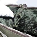 PRADA Shoulder Bag Nylon Khaki Silver Auth gh819-11