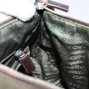 PRADA Shoulder Bag Nylon Khaki Silver Auth gh819-22