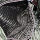 PRADA Shoulder Bag Nylon Khaki Silver Auth gh819-23