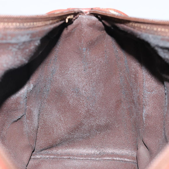 Burberrys Nova Check Boston Bag PVC Beige Gold Auth gh829