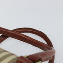 Burberrys Nova Check Boston Bag PVC Beige Gold Auth gh829-8