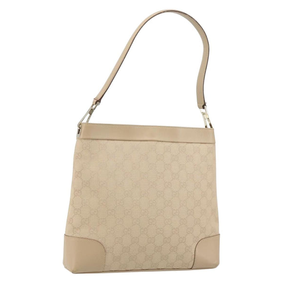 GUCCI GG Canvas Shoulder Bag Beige Gold 33900 Auth gh831