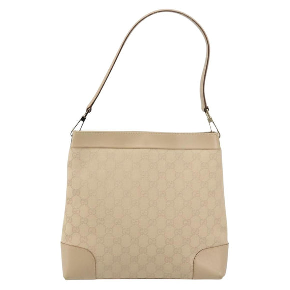 GUCCI GG Canvas Shoulder Bag Beige Gold 33900 Auth gh831
