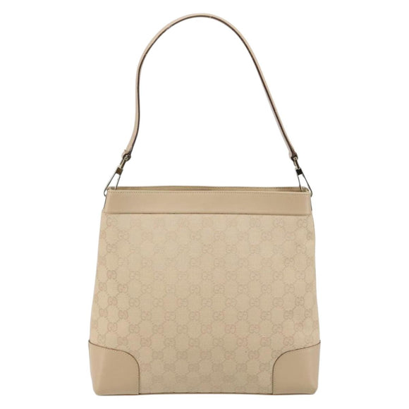 GUCCI GG Canvas Shoulder Bag Beige Gold 33900 Auth gh831