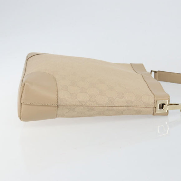 GUCCI GG Canvas Shoulder Bag Beige Gold 33900 Auth gh831