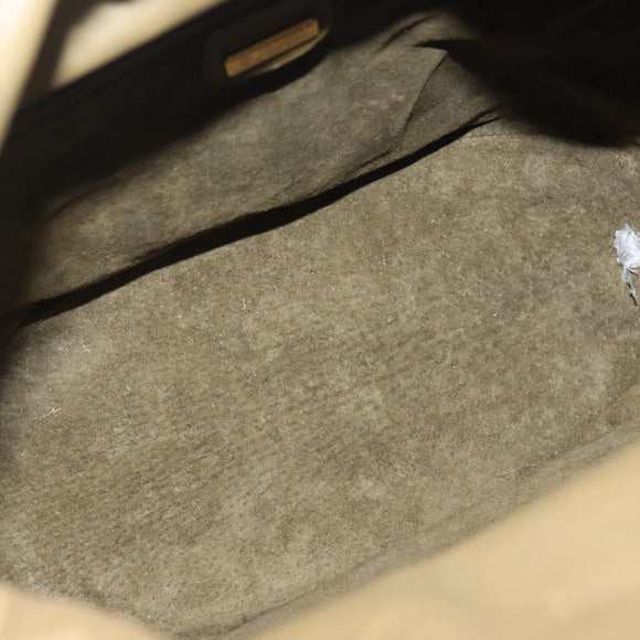 GUCCI Shoulder Bag Leather Khaki Gold Auth gh834