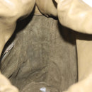 GUCCI Shoulder Bag Leather Khaki Gold Auth gh834-18