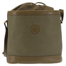 GUCCI Shoulder Bag Leather Khaki Gold Auth gh834-2