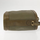 GUCCI Shoulder Bag Leather Khaki Gold Auth gh834-4