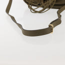 GUCCI Shoulder Bag Leather Khaki Gold Auth gh834-8
