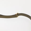 GUCCI Shoulder Bag Leather Khaki Gold Auth gh834-9