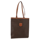 CELINE Macadam Canvas Tote Bag PVC Leather Brown Gold Auth gh838-1