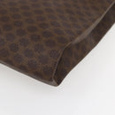 CELINE Macadam Canvas Tote Bag PVC Leather Brown Gold Auth gh838-9