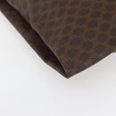 CELINE Macadam Canvas Tote Bag PVC Leather Brown Gold Auth gh838-14