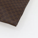 CELINE Macadam Canvas Tote Bag PVC Leather Brown Gold Auth gh838-15