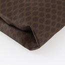 CELINE Macadam Canvas Tote Bag PVC Leather Brown Gold Auth gh838-16