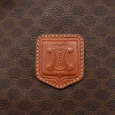 CELINE Macadam Canvas Tote Bag PVC Leather Brown Gold Auth gh838-17