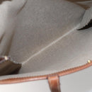 CELINE Macadam Canvas Tote Bag PVC Leather Brown Gold Auth gh838-11