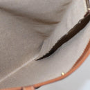 CELINE Macadam Canvas Tote Bag PVC Leather Brown Gold Auth gh838-18