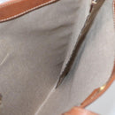 CELINE Macadam Canvas Tote Bag PVC Leather Brown Gold Auth gh838-19