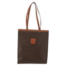 CELINE Macadam Canvas Tote Bag PVC Leather Brown Gold Auth gh838-13