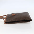 CELINE Macadam Canvas Tote Bag PVC Leather Brown Gold Auth gh838-3