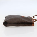 CELINE Macadam Canvas Tote Bag PVC Leather Brown Gold Auth gh838-4