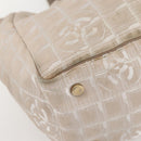 CHANEL New Travel Line Tote Bag Nylon Beige Gold CC Auth gh841-11