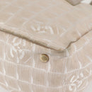 CHANEL New Travel Line Tote Bag Nylon Beige Gold CC Auth gh841-12