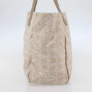 CHANEL New Travel Line Tote Bag Nylon Beige Gold CC Auth gh841-4
