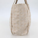 CHANEL New Travel Line Tote Bag Nylon Beige Gold CC Auth gh841-5