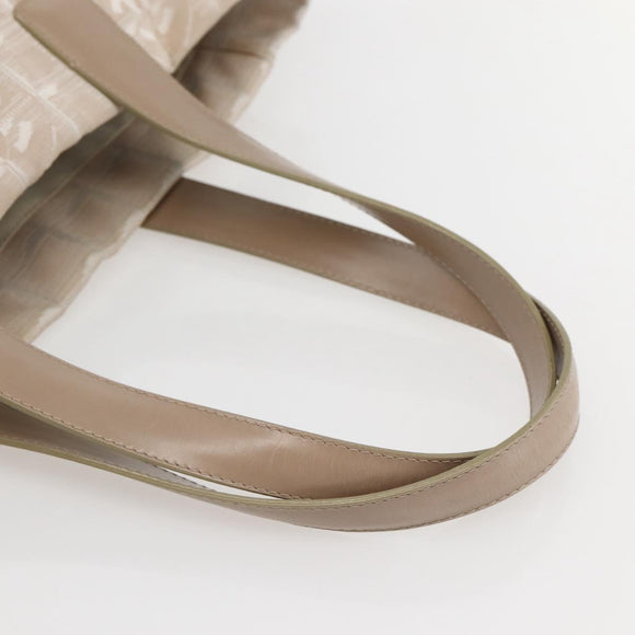 CHANEL New Travel Line Tote Bag Nylon Beige Gold CC Auth gh841