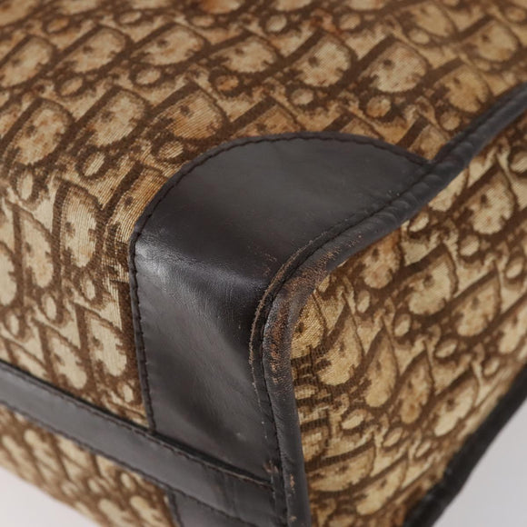 Christian Dior Trotter Canvas Boston Bag Brown Auth gh842