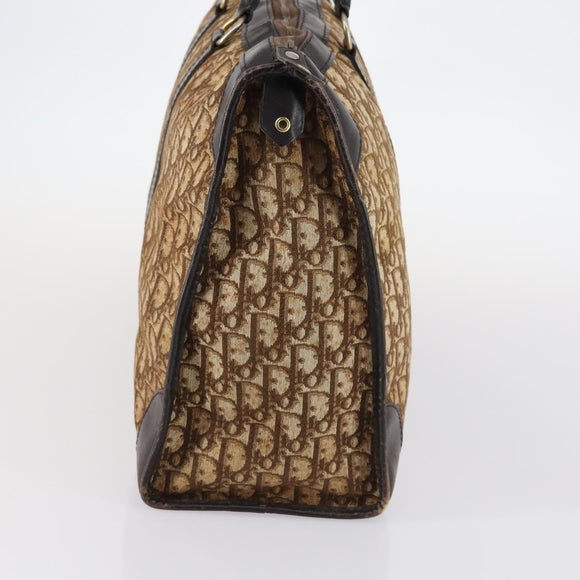 Christian Dior Trotter Canvas Boston Bag Brown Auth gh842