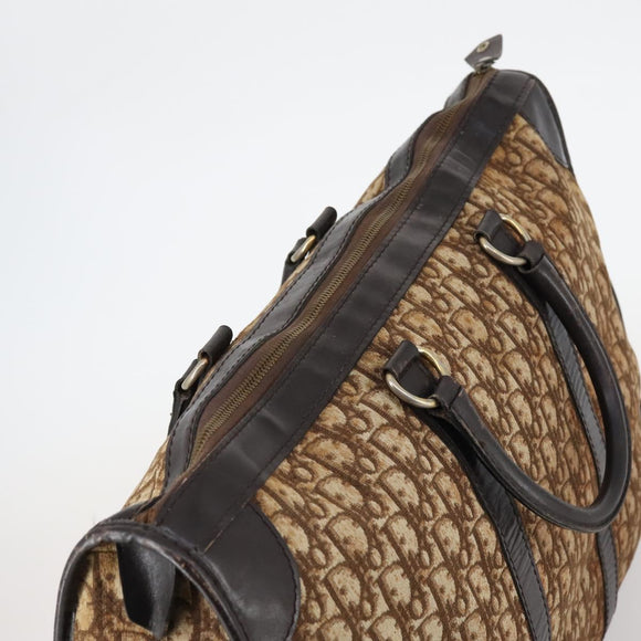 Christian Dior Trotter Canvas Boston Bag Brown Auth gh842