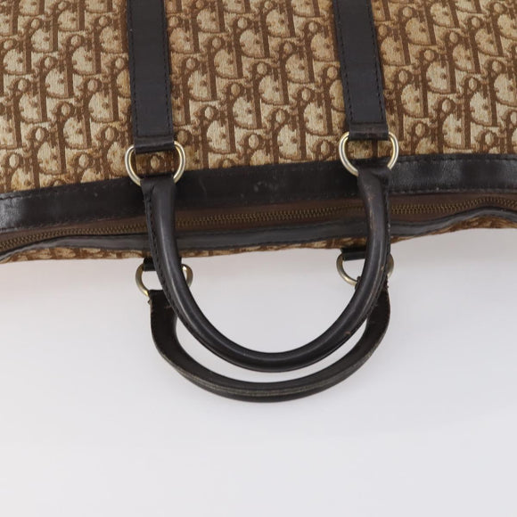 Christian Dior Trotter Canvas Boston Bag Brown Auth gh842