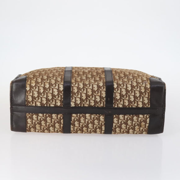 Christian Dior Trotter Canvas Boston Bag Brown Auth gh842