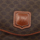 CELINE Macadam Canvas Shoulder Bag PVC Leather Brown Gold Auth gh867-14