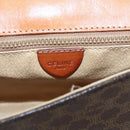CELINE Macadam Canvas Shoulder Bag PVC Leather Brown Gold Auth gh867-15