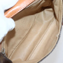 CELINE Macadam Canvas Shoulder Bag PVC Leather Brown Gold Auth gh867-17