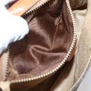 CELINE Macadam Canvas Shoulder Bag PVC Leather Brown Gold Auth gh867-20